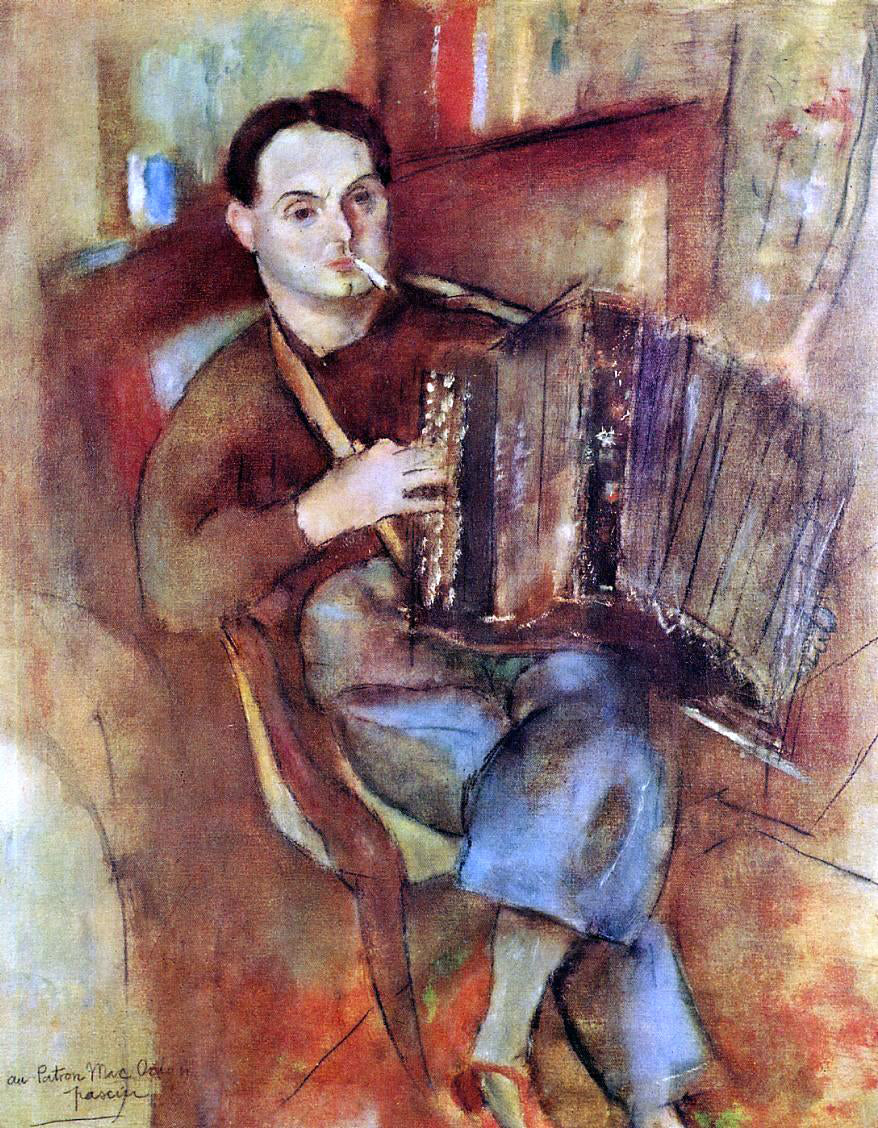 Jules Pascin Portrait of Pierre MacOrlan - Hand Painted Oil Painting