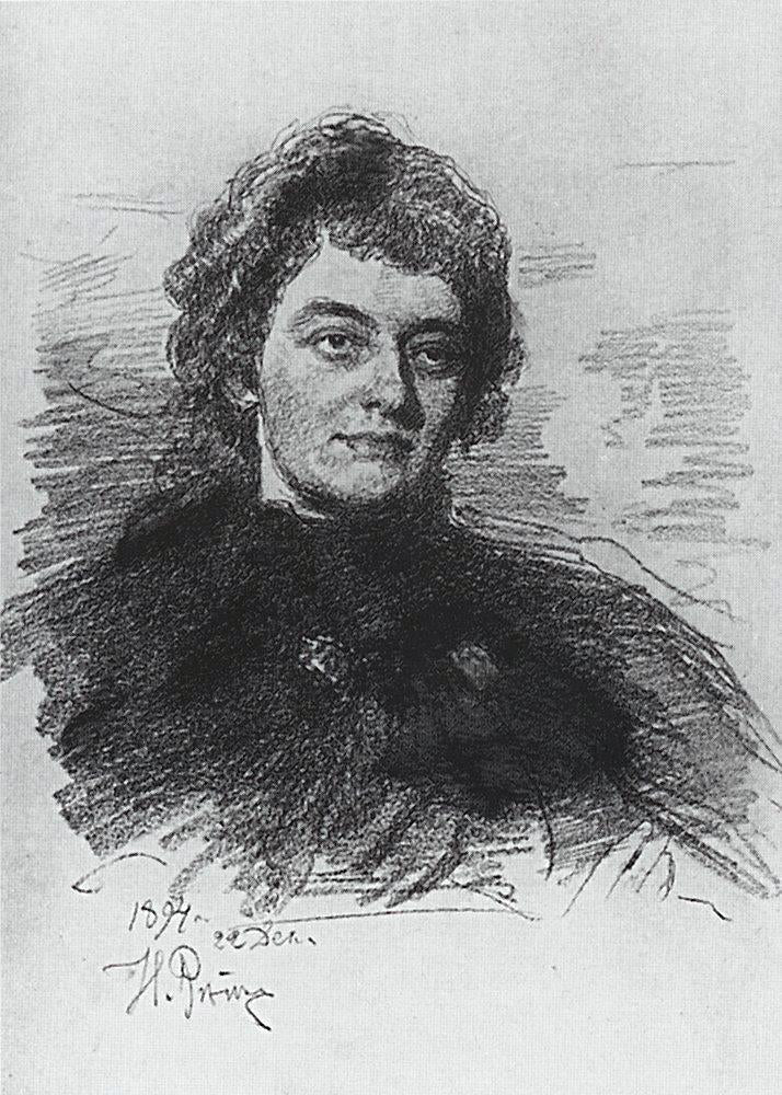 Ilia Efimovich Repin Portrait of Poetess, Writer and Literary Critic Zinaida Nikolayevna Gippius. - Hand Painted Oil Painting
