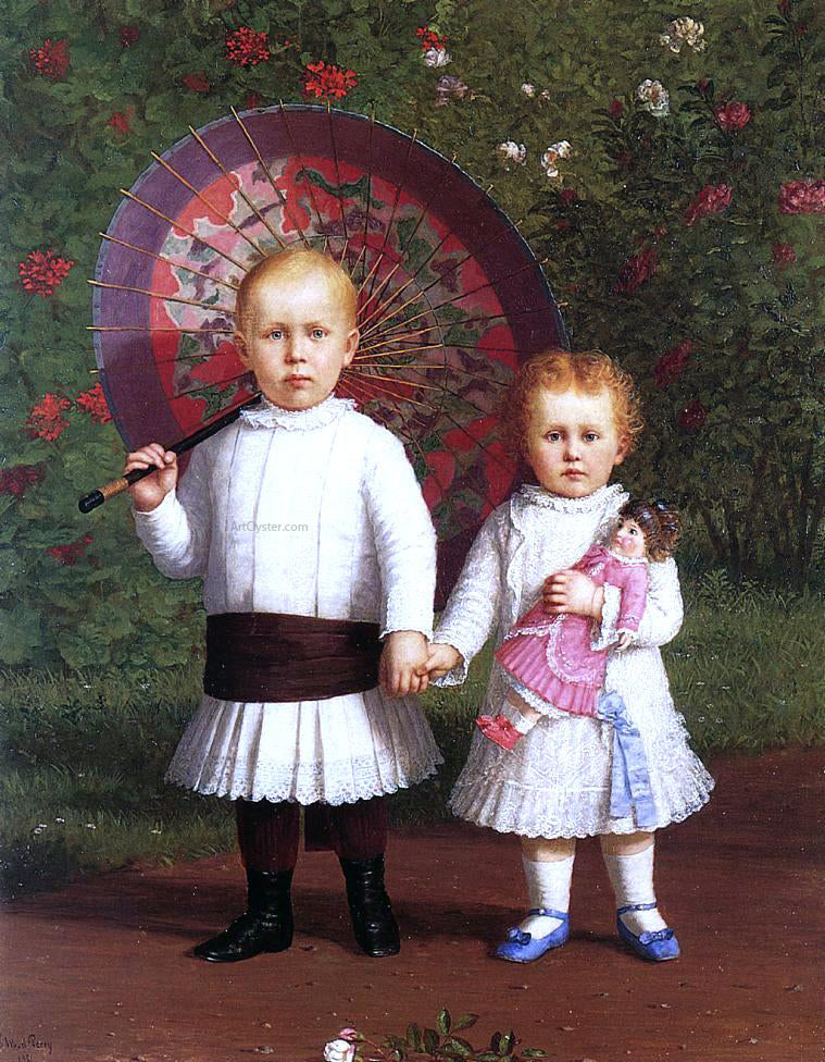 Enoch Wood Perry Portrait of Prescott and Mary Scott - Hand Painted Oil Painting