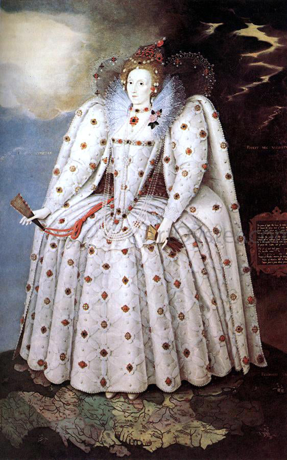 The Younger Marcus Gheeraerts Portrait of Queen Elisabeth I - Hand Painted Oil Painting
