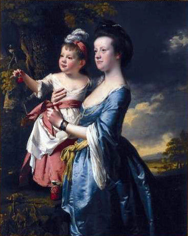 Joseph of Derby Portrait of Sarah Carver and her daughter Sarah - Hand Painted Oil Painting
