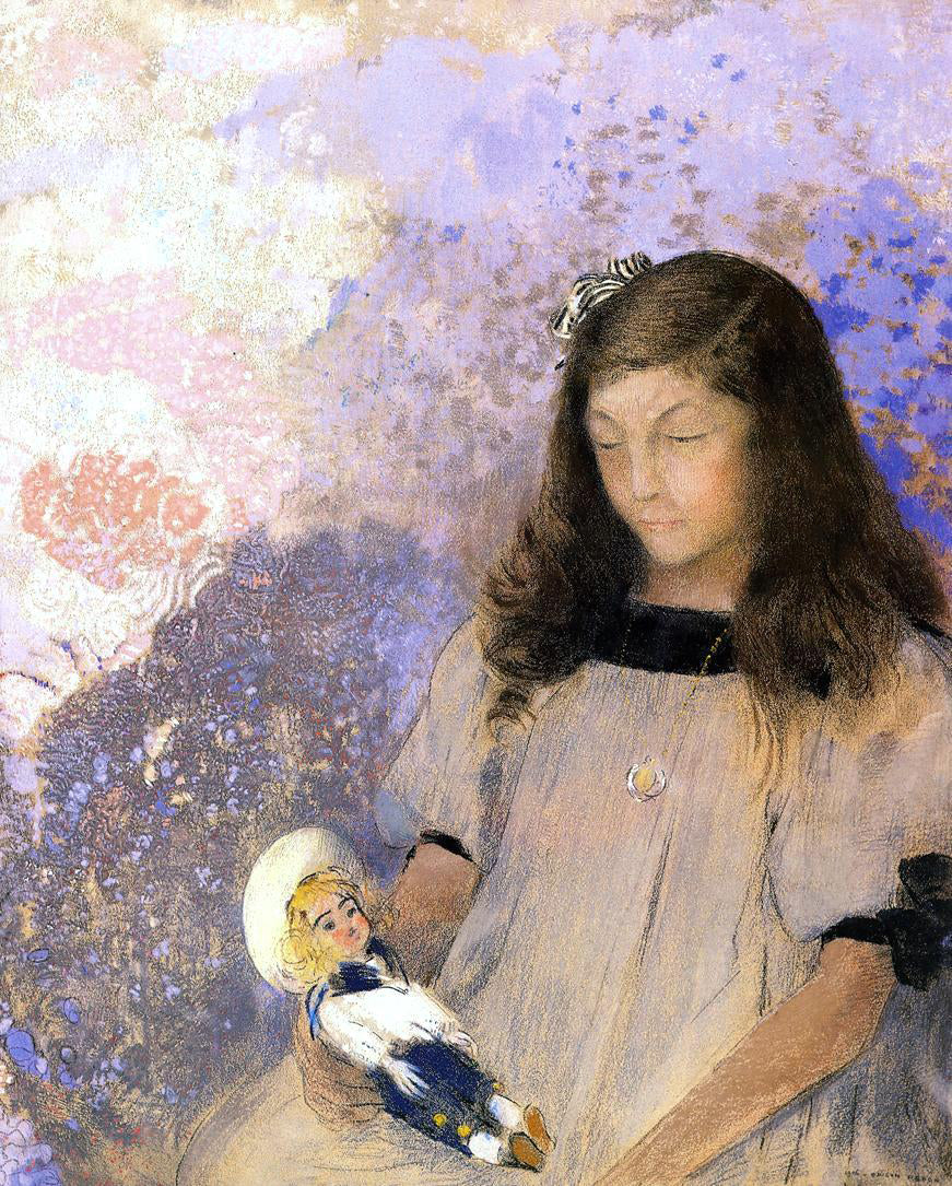 Odilon Redon Portrait of Simone Fayet - Hand Painted Oil Painting