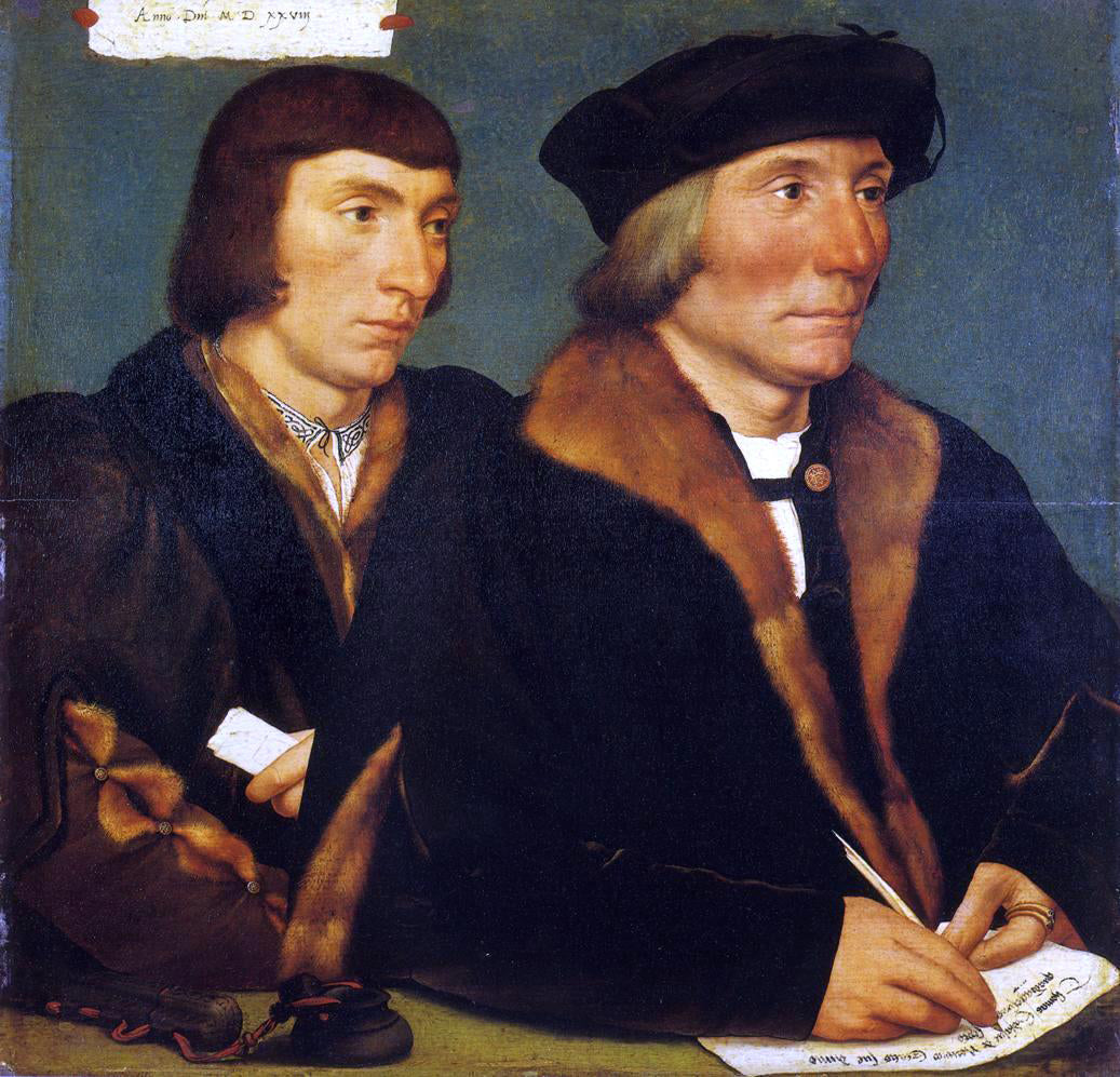 The Younger Hans Holbein Portrait of Sir Thomas Godsalve and His Son John - Hand Painted Oil Painting