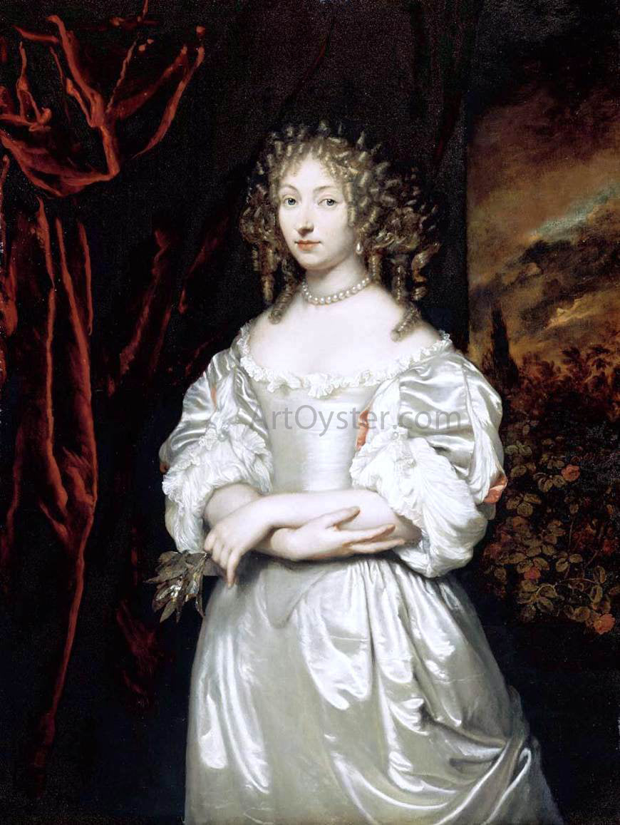 Caspar Netscher Portrait of Suzanna Huygens - Hand Painted Oil Painting