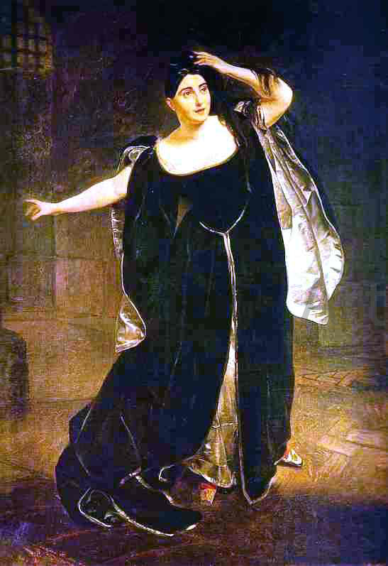 Karl Pavlovich Brulloff Portrait of the Actress Juditta Pasta as Anne Boleyn - Hand Painted Oil Painting