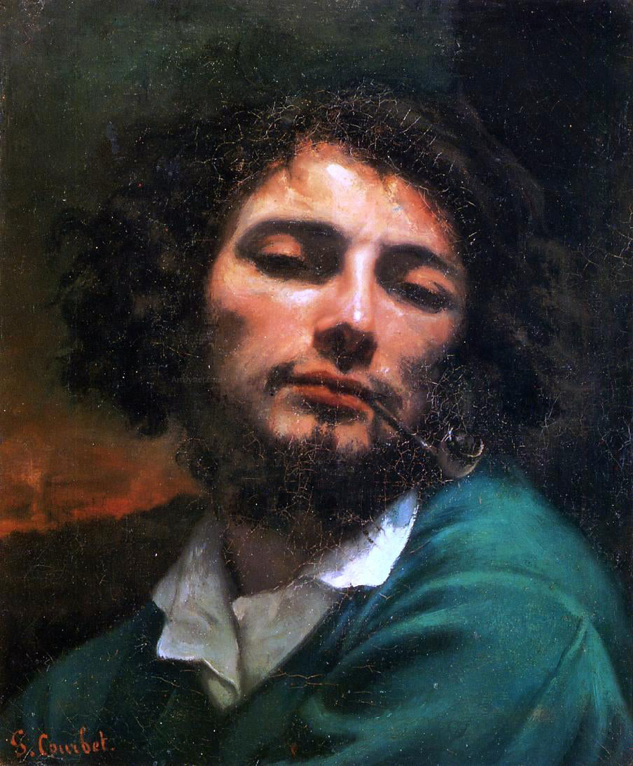  Gustave Courbet Portrait of the Artist (also known as Man with a Pipe) - Hand Painted Oil Painting