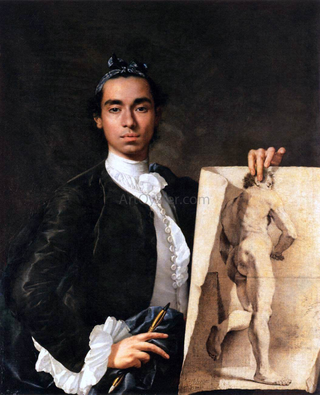 Luis Melendez Portrait of the Artist - Hand Painted Oil Painting