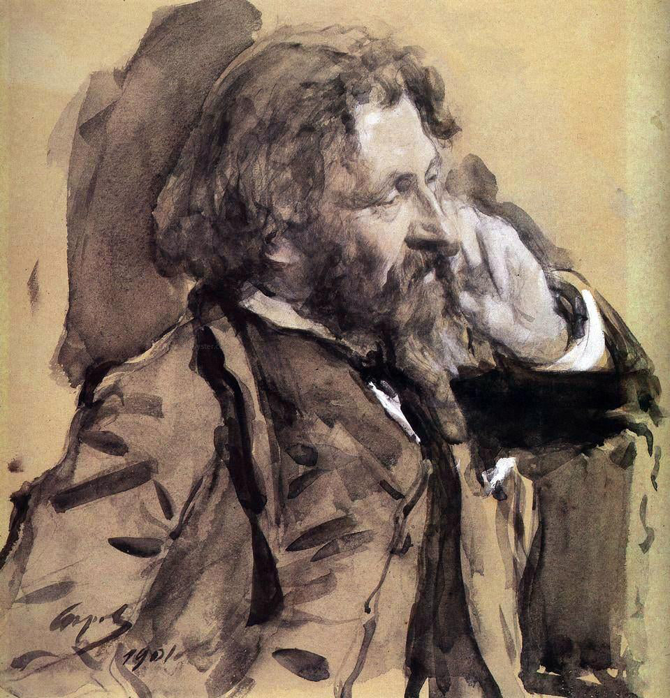 Ilia Efimovich Repin Portrait of the Artist Ilya Repin by Valentin Serov - Hand Painted Oil Painting