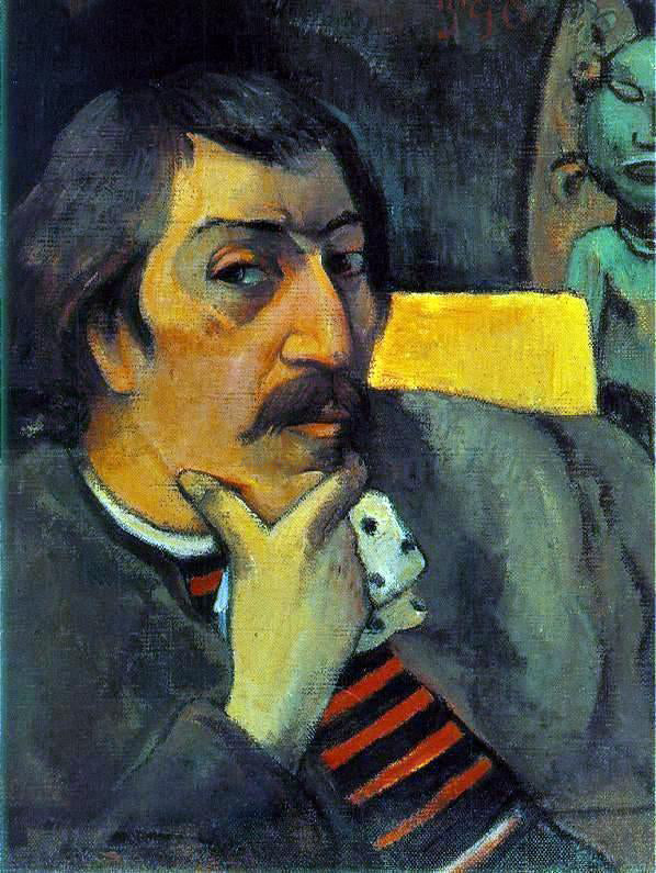 Paul Gauguin Portrait of the Artist with the Idol - Hand Painted Oil Painting