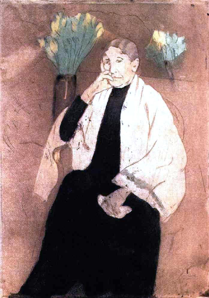 Mary Cassatt Portrait of the Artist's Mother - Hand Painted Oil Painting