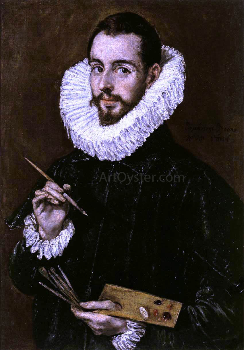 El Greco Portrait of the Artist's Son Jorge Manuel Theotokopoulos - Hand Painted Oil Painting