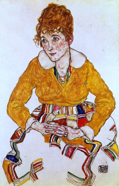  Egon Schiele Portrait of the Artist's Wife - Hand Painted Oil Painting