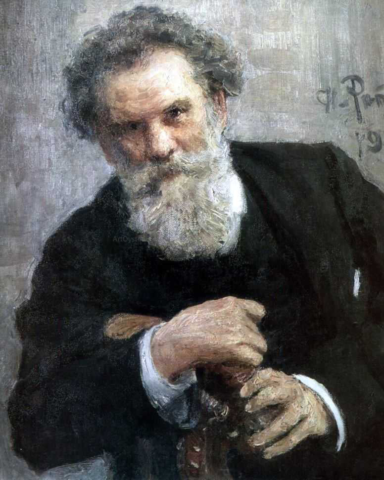 Ilia Efimovich Repin Portrait of the Author Vladimir Korolemko - Hand Painted Oil Painting