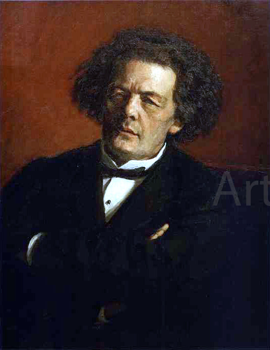 Ilya Repin Portrait of the Composer Anton Rubinstein - Hand Painted Oil Painting