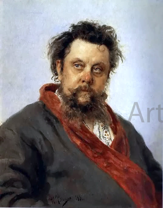 Ilya Repin Portrait of the Composer Modest Musorgsky - Hand Painted Oil Painting
