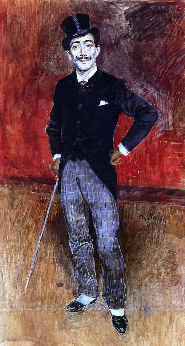 Giovanni Boldini Portrait of the Comte de Rasty - Hand Painted Oil Painting