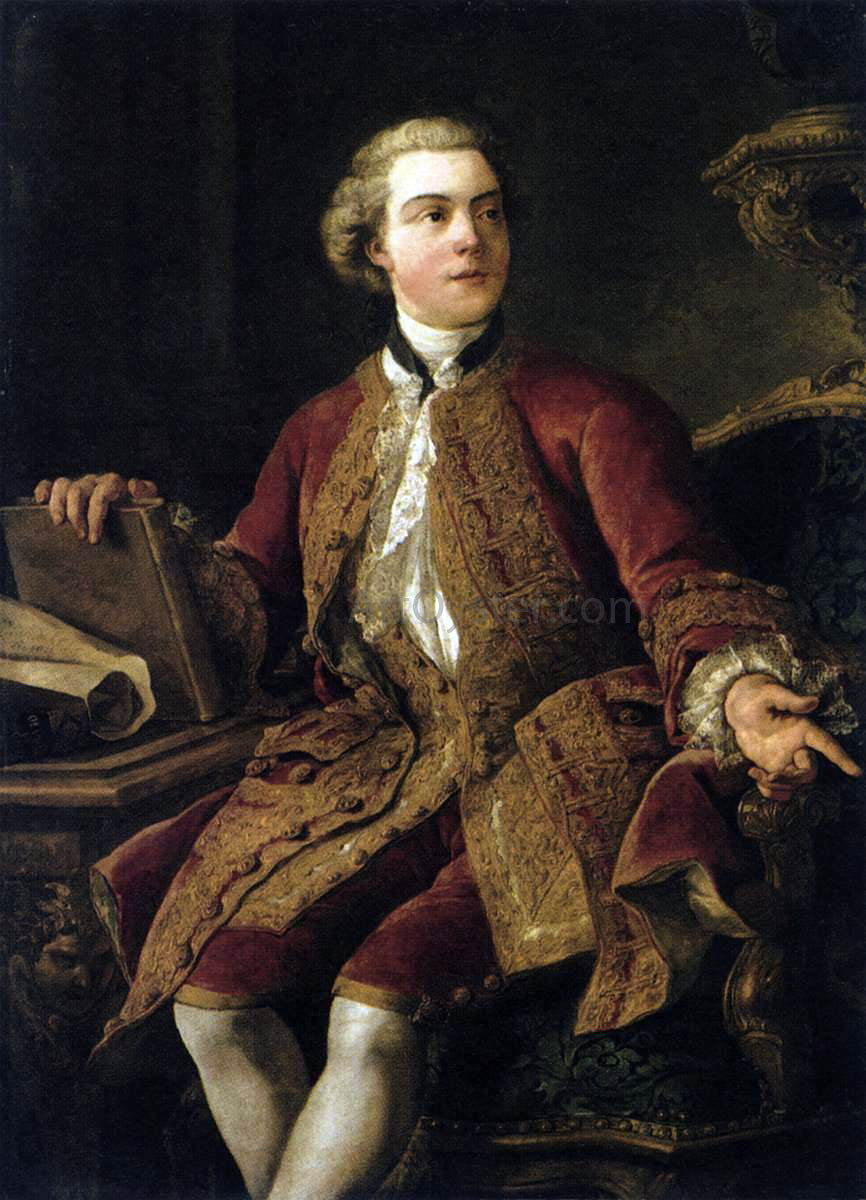 Jean-Francois De Troy Portrait of the Marquis of Marigny - Hand Painted Oil Painting