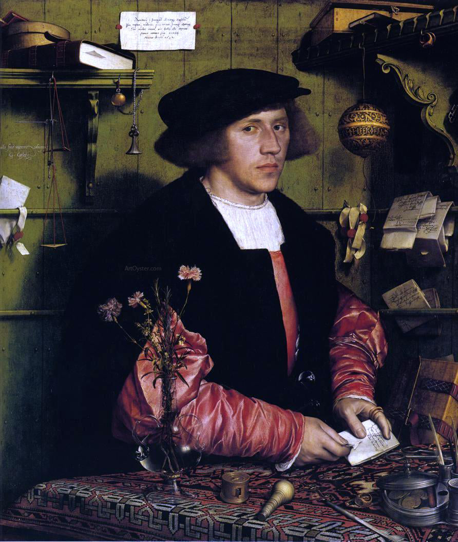 The Younger Hans Holbein Portrait of the Merchant Georg Gisze - Hand Painted Oil Painting