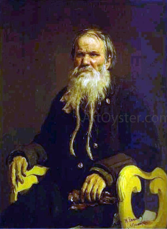 Ilia Efimovich Repin Portrait of the Narrator of the Folk Tales V. Tschegolionkov - Hand Painted Oil Painting