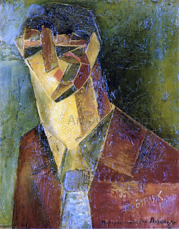  Vladimir Burliuk Portrait of the Poet Benedict Livshits - Hand Painted Oil Painting
