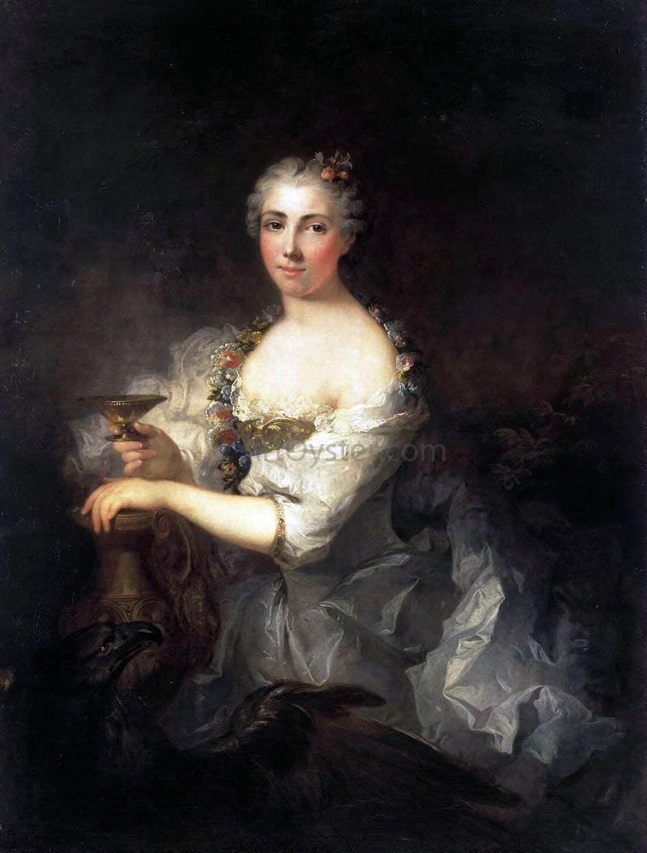 Robert Tournieres Portrait of Unknown Woman as Hebe - Hand Painted Oil Painting