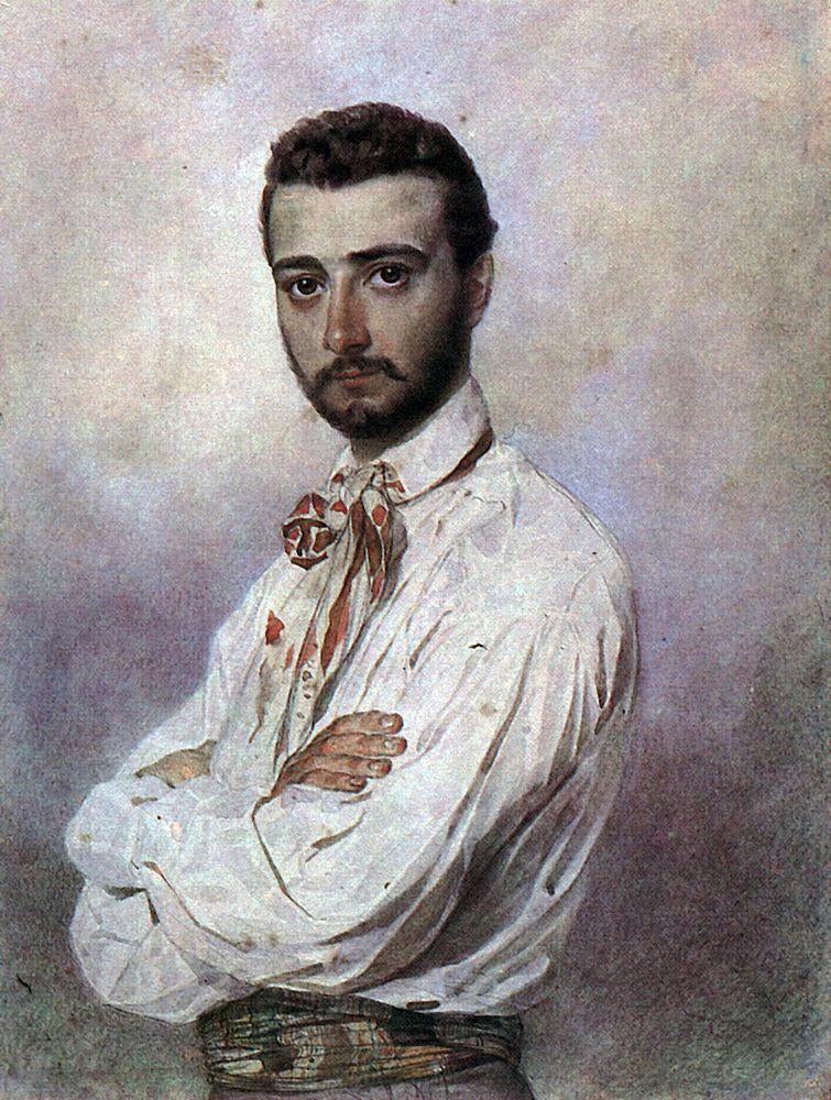 Karl Pavlovich Brulloff Portrait of Vicenzo Tittoni - Hand Painted Oil Painting