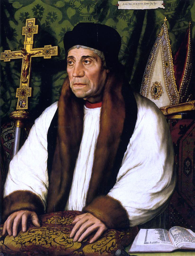 The Younger Hans Holbein Portrait of William Warham, Archbishop of Canberbury - Hand Painted Oil Painting