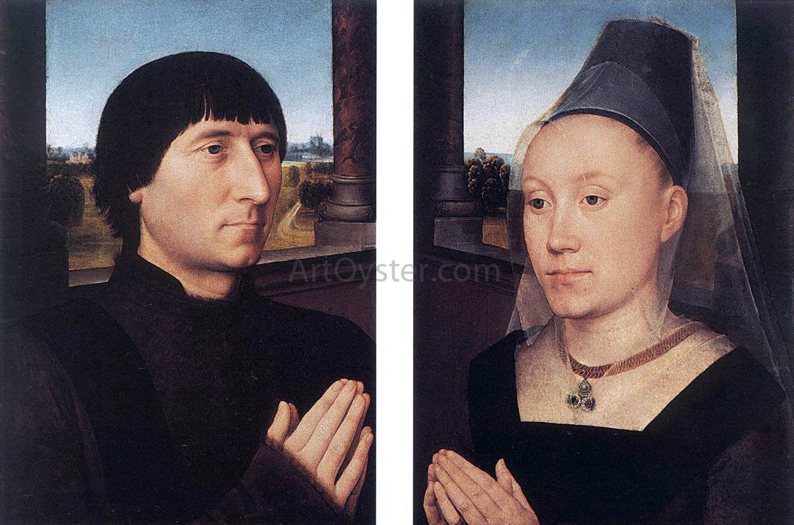 Hans Memling Portraits of Willem Moreel and His Wife - Hand Painted Oil Painting