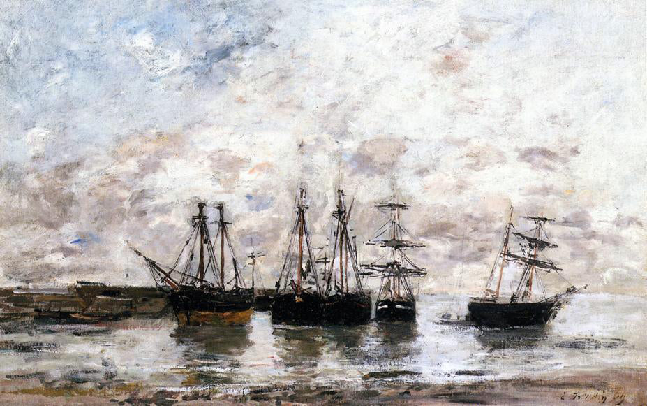 Eugene-Louis Boudin Portrieux, Low Tide - Hand Painted Oil Painting