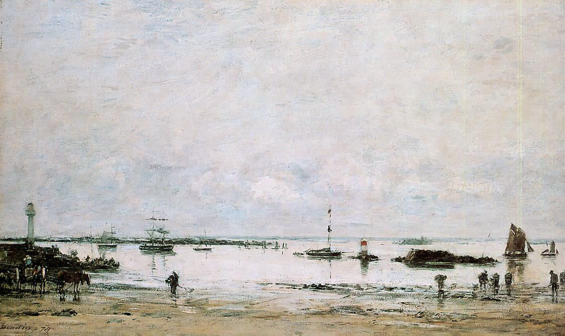 Eugene-Louis Boudin Portrieux, the Port, Low Tide - Hand Painted Oil Painting