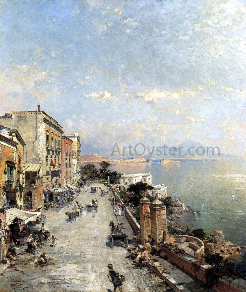 Franz Richard Unterberger Posilipo, Naples - Hand Painted Oil Painting