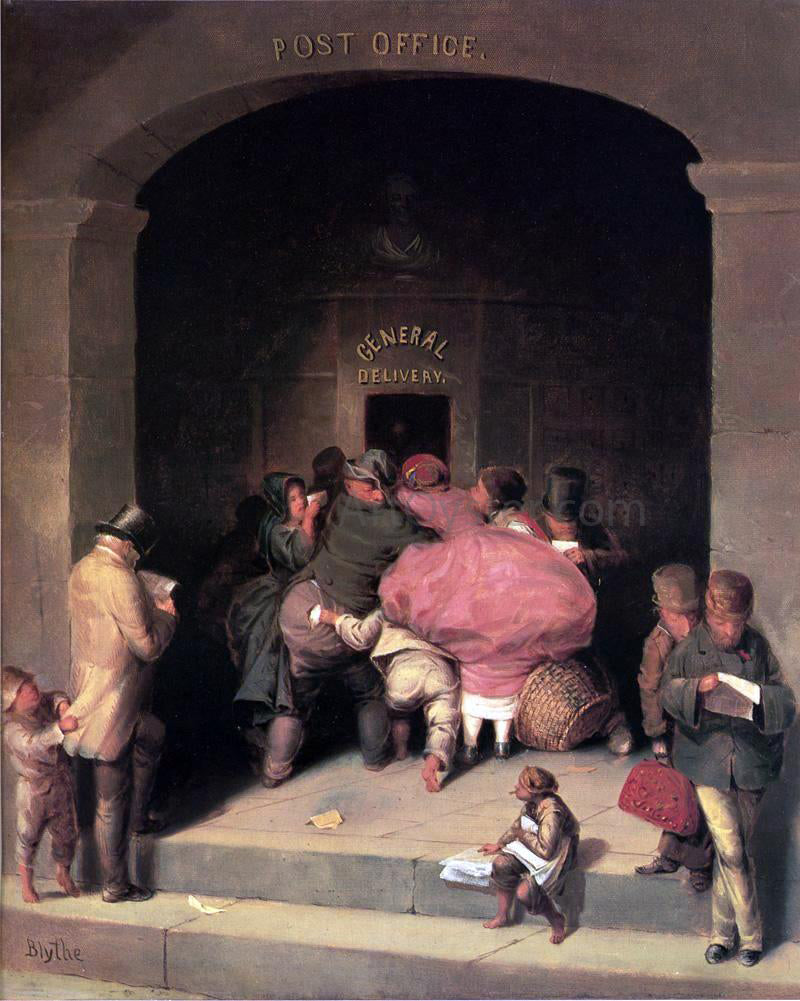 David Gilmore Blythe Post Office - Hand Painted Oil Painting