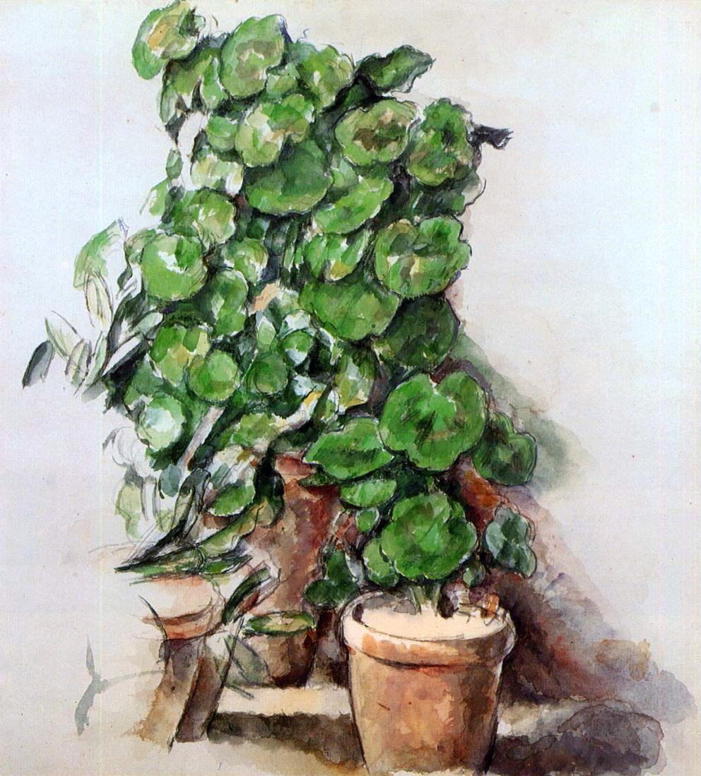 Paul Cezanne Pots of Geraniums - Hand Painted Oil Painting