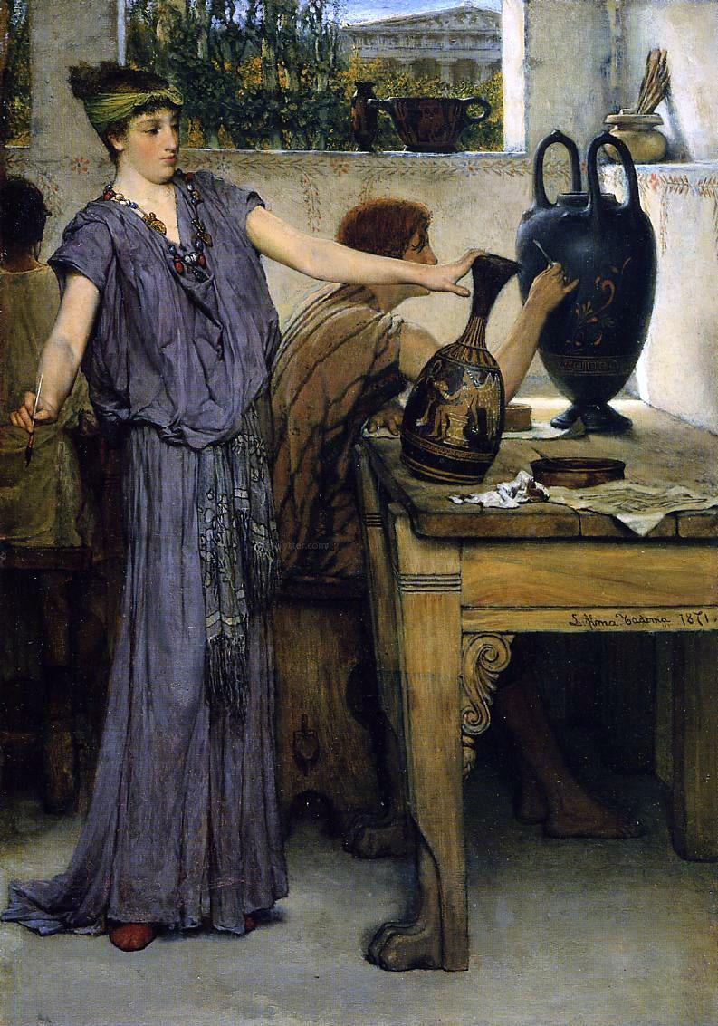 Sir Lawrence Alma-Tadema Pottery Painting - Hand Painted Oil Painting