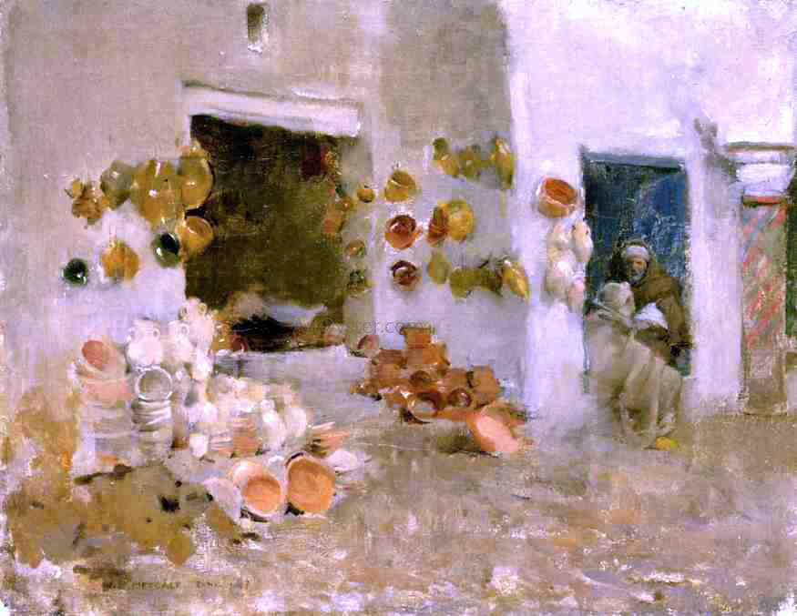 Willard Leroy Metcalf Pottery Shop at Tunis - Hand Painted Oil Painting