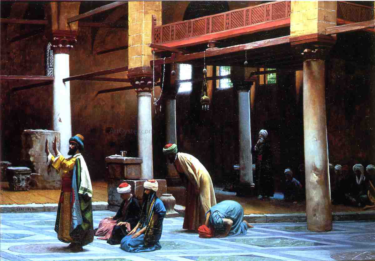 Jean-Leon Gerome Prayer in a Mosque - Hand Painted Oil Painting