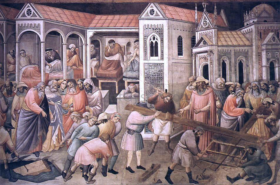Agnolo Gaddi Preparation of the Cross (detail) - Hand Painted Oil Painting