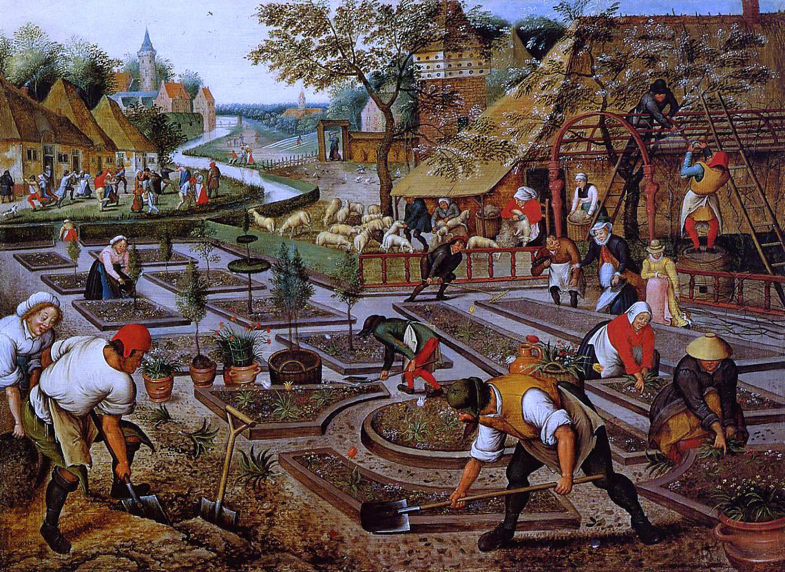 The Younger Pieter Bruegel Preparation of the Flower Beds - Hand Painted Oil Painting