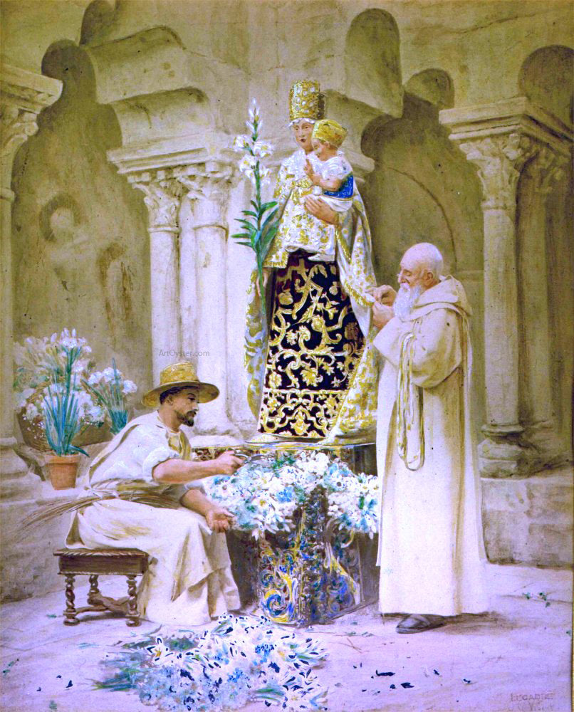 Jehan-Georges Vibert Preparations for the Procession - Hand Painted Oil Painting
