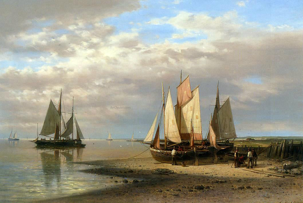 Senior Abraham Hulk Preparing for the Day's Fishing - Hand Painted Oil Painting