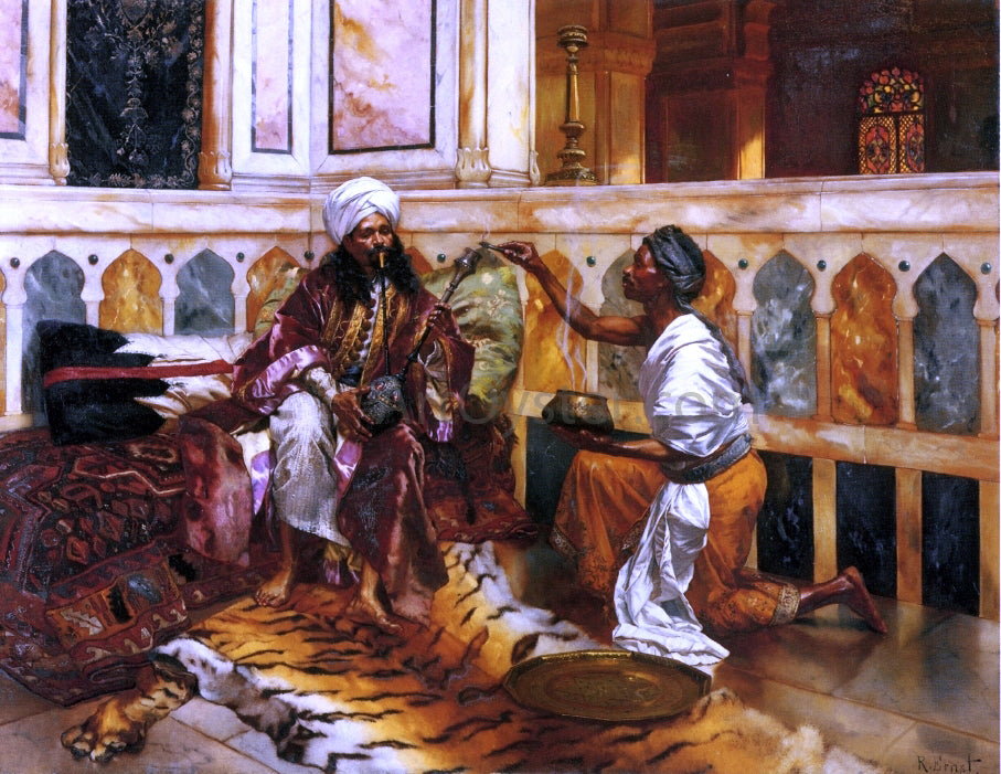 Rudolph Ernst Preparing the Hookah - Hand Painted Oil Painting