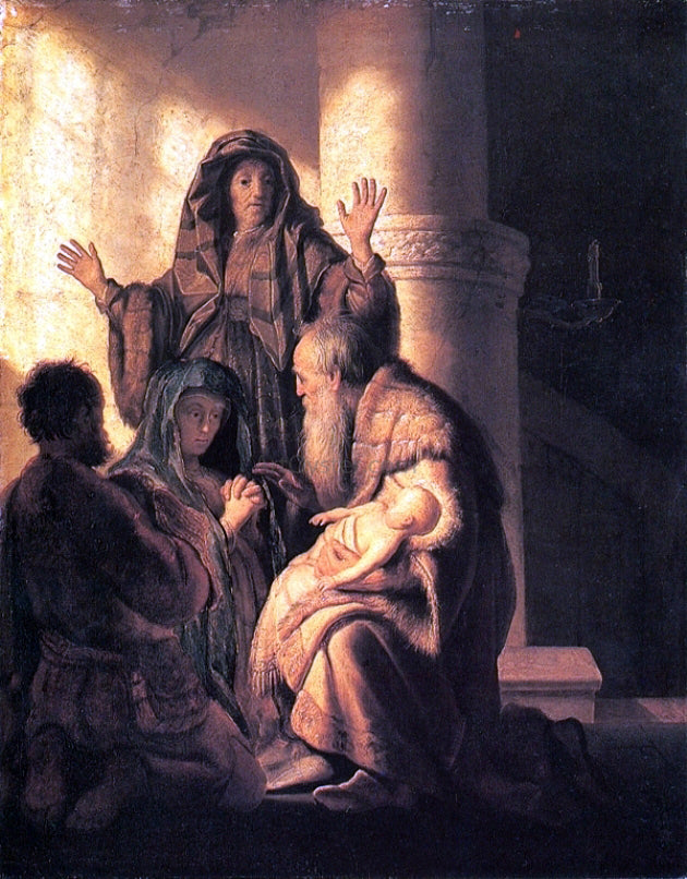 Rembrandt Van Rijn Presentation in the Temple - Hand Painted Oil Painting