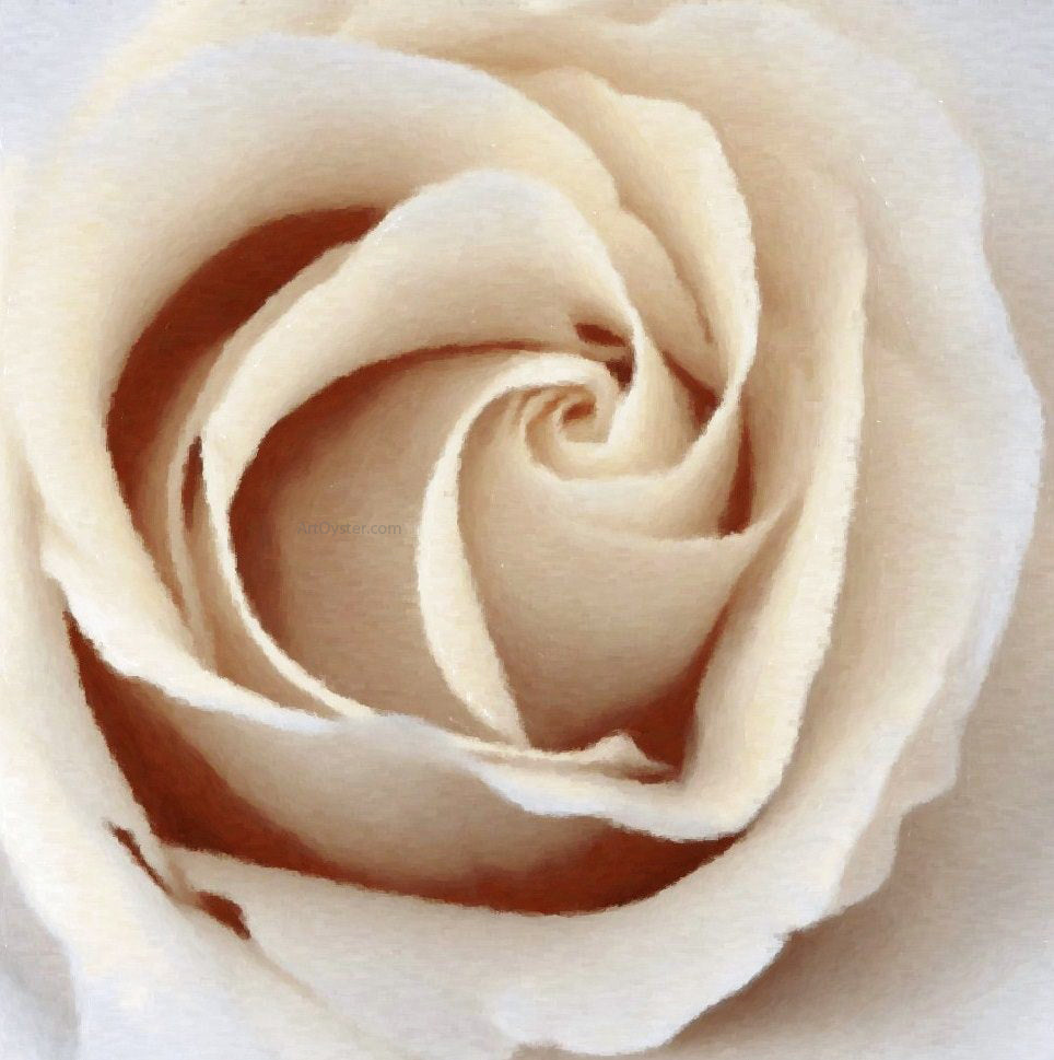 Our Original Collection Pretty Sepia Rose - Hand Painted Oil Painting