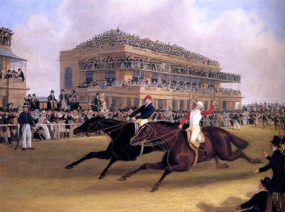  James Pollard Priam beating Retriever at Doncaster on September 23, 1830 - Hand Painted Oil Painting