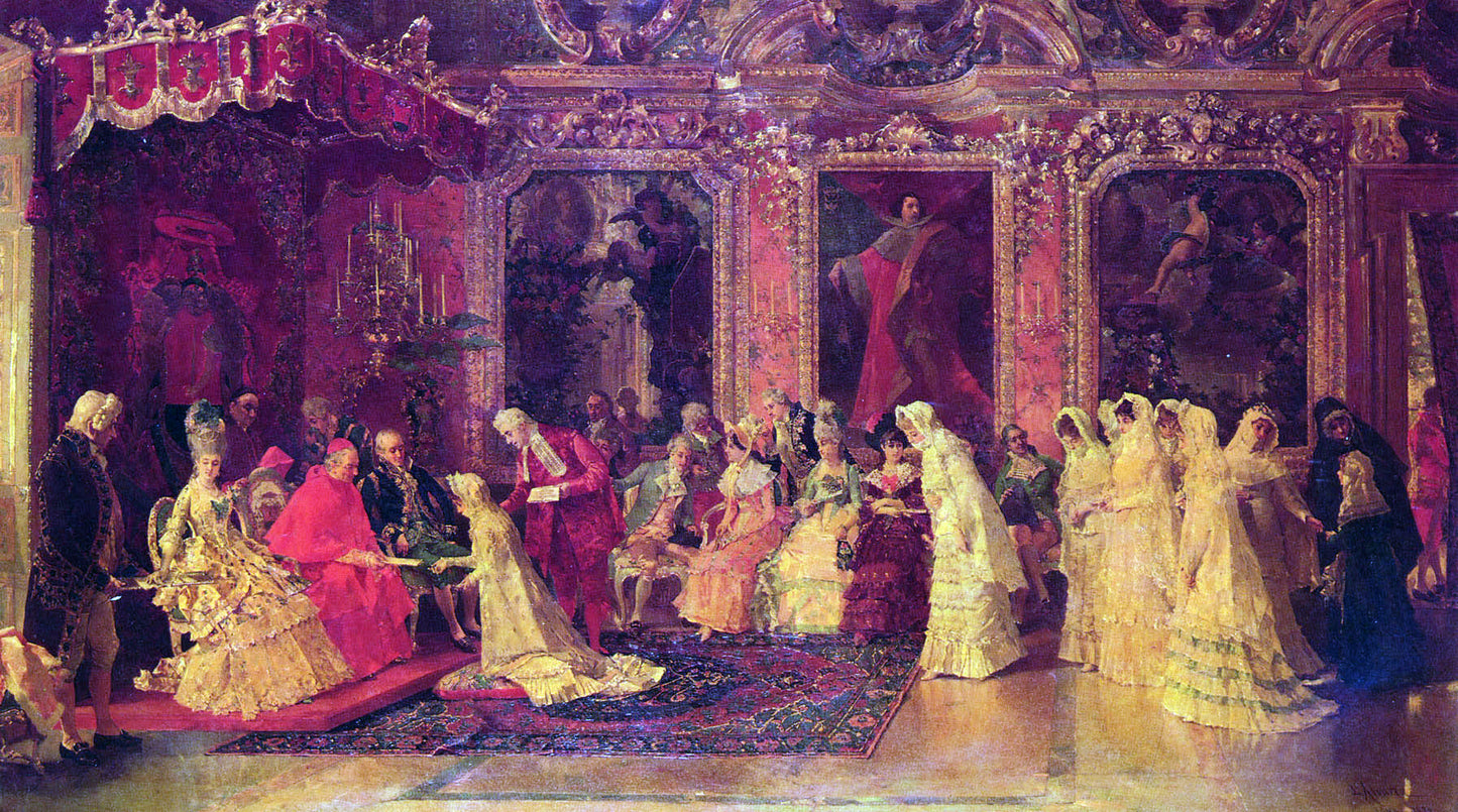 Luis Alvarez Catala Princess Borghese Bestowing Dowries - Hand Painted Oil Painting