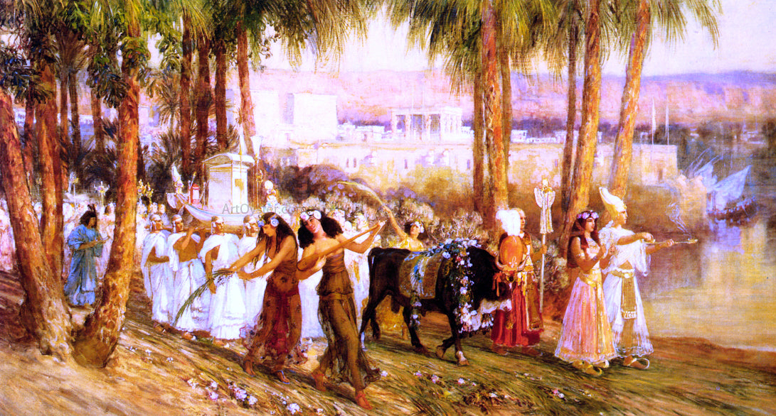  Frederick Arthur Bridgeman Procession in Honor of Isis - Hand Painted Oil Painting