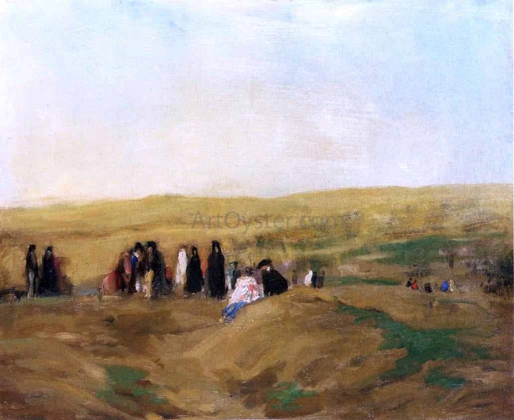 Robert Henri Procession in Spain (also known as Spanish Landscape with Figures) - Hand Painted Oil Painting