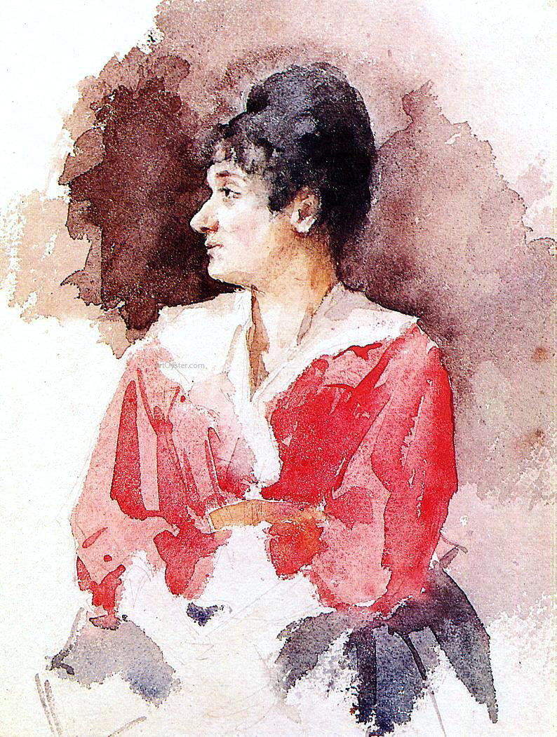 Mary Cassatt Profile of an Italian Woman - Hand Painted Oil Painting