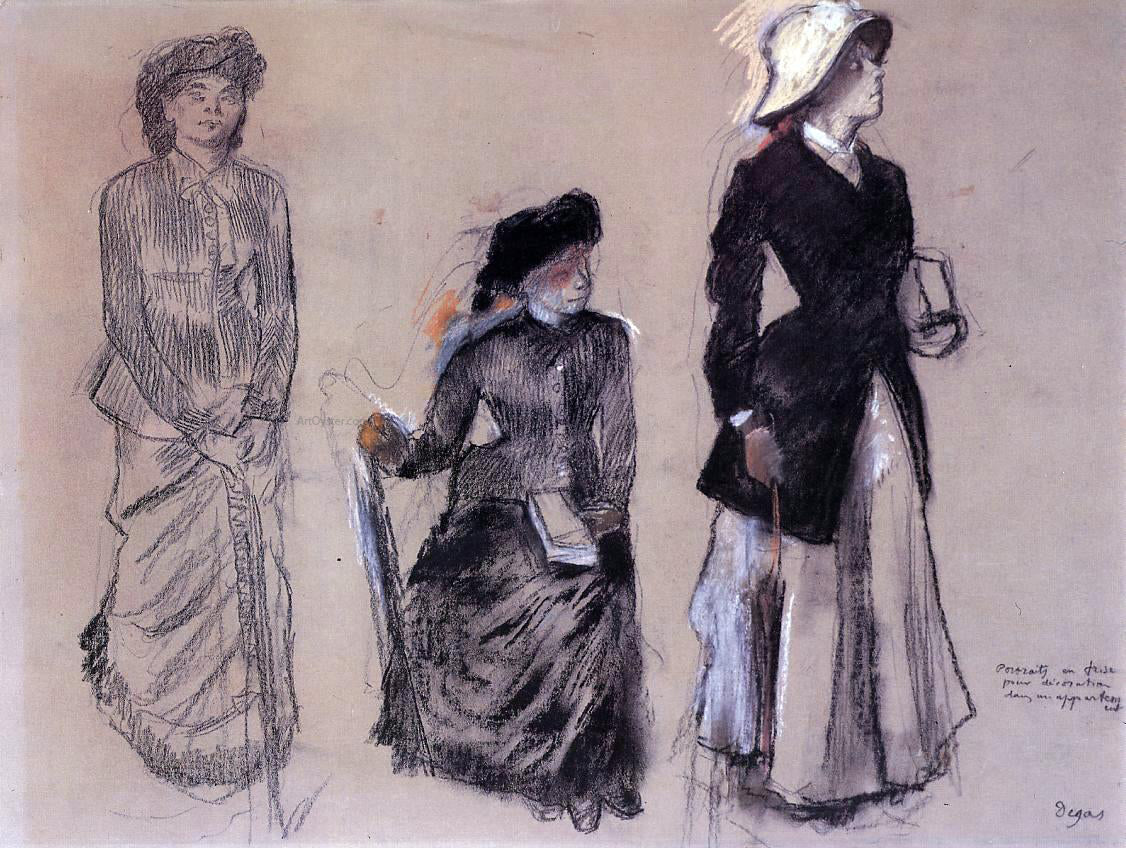  Edgar Degas Project for Portraits in a Frieze - Three Women - Hand Painted Oil Painting
