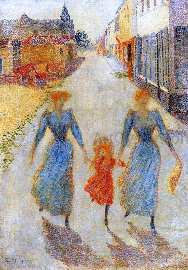 Leon-Louis Dardenne Promenade in Tervueren, Belgium - Hand Painted Oil Painting